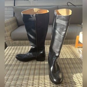 Frye Black Leather Over the Knee Boots